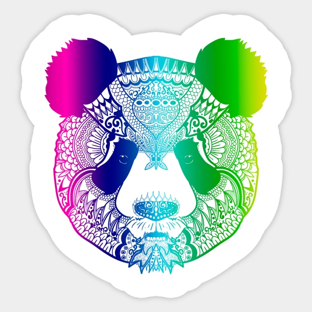 Hippie Yoga Shirts for Women - Mandala Panda Art Design T-Shirt Sticker by g14u